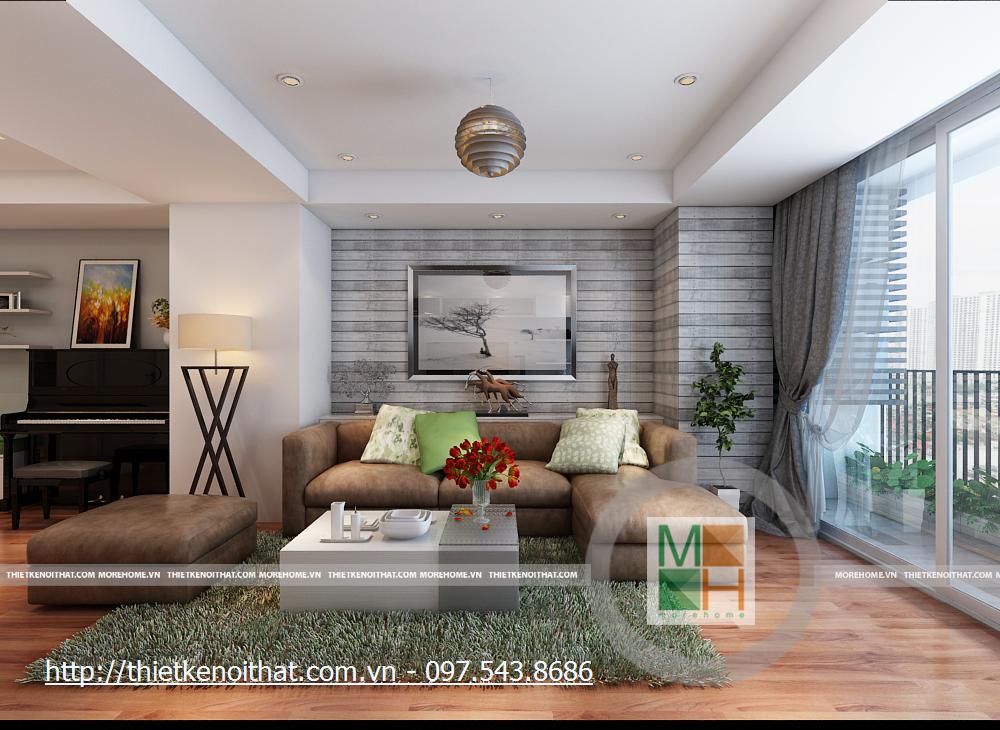 Thiết kế nội thất phòng khách chung cư Mipec